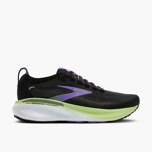 brooks-adrenaline-gts-25-mujer-negro-verde-lila-running-jerez-cadiz-vista-medial Brooks Adrenaline GTS 25 mujer negro verde lila con soporte GTS para running en Jerez Cádiz