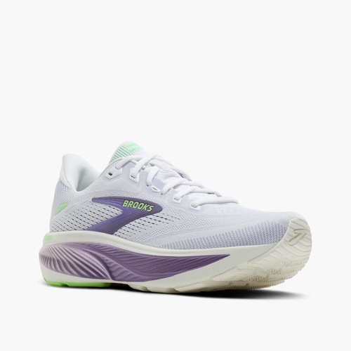 Brooks Ghost 18 mujer blanco lila verde vista frontal en tienda running HYGGE Jerez Cádiz