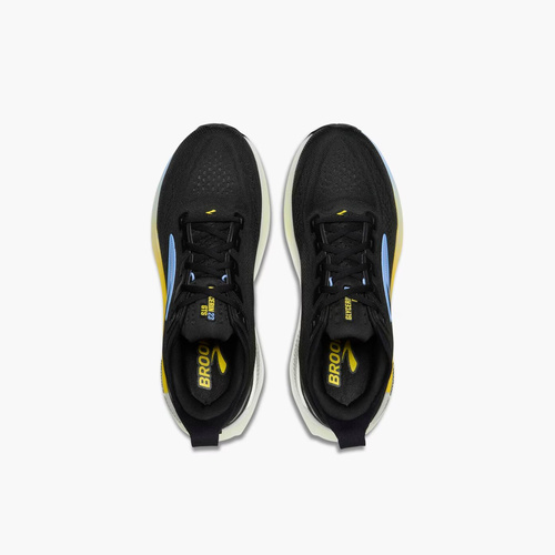 brooks-glycerin-gts-23-hombre-negro-azul-amarillo-running-jerez-cadiz-03-vista-superior Brooks Glycerin GTS 23 hombre negro con detalles azules y amarillos vista superior en tienda running especializada HYGGE Jerez Cádiz
