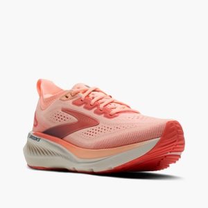 Brooks Glycerin GTS 23 mujer rosa coral vista lateral en tienda running HYGGE Jerez Cádiz