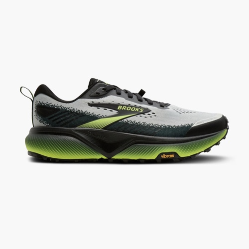brooks-cascadia-20-hombre-blanco-negro-verde-running-jerez-cadiz-02 Vista lateral Brooks Cascadia 20 hombre blanco, negro y verde para trail running en HYGGE Running Concept Jerez