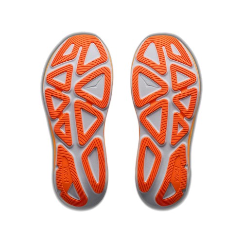 hoka-clifton-pro-hombre-blanco-naranja-fluor-running-jerez-hygge-07 Suela HOKA Clifton Pro Hombre blanco y naranja flúor para running en asfalto